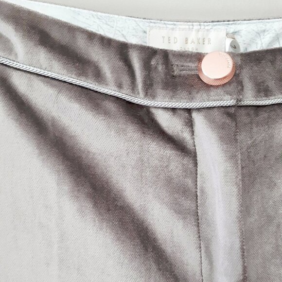 NWT Ted Baker silver grey velvet-like braided cord detail trousers - Picture 6 of 16